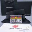 Dsquared2 Dean & Dan Pattern Reversible Leather Belt In Black