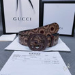 Gucci Reversible GG Supreme Belt Leather In Brown
