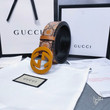 Gucci Reversible GG Supreme Belt Leather In Dark Orange