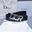 Dior Silver Logo Reversible Leather Belt In Black