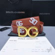 Dolce & Gabbana DG Logo Print Leather Belt In Brown
