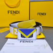 Fendi Monster Pattern Reversible Leather Belt In White