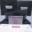 Levi's Logo Strauss & Co Leather Belt In Black