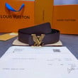 Louis Vuitton LV Dove Damier Pattern Belt In Brown