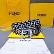 Fendi FF Logo Print Pattern Leather Belt In Black