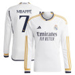 Kylian Mbappé 7 Real Madrid 2023-24 Home Men Jersey - Long Sleeve