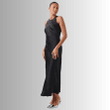 Black Sleeveless Maxi Dress with High Neckline