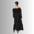 Black Off-Shoulder Chiffon Maxi Dress