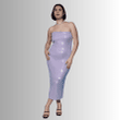 Lined Tube Dress with Sequins in Light Purple