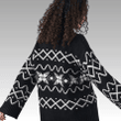 Black Jacquard-Knit Sweater with High Neck