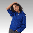 Cobalt Blue Cable-Knit Jumper with Zip