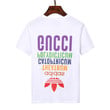 Adidas x Gucci Colorful Letters Print Basic Cotton T-Shirt - White