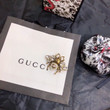 Gucci Bee Brooch In Antique Gold With Interlocking G