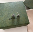 Gucci Logo-Engraved Heart Stud Earrings