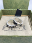 Gucci Ring With Double G In Silver