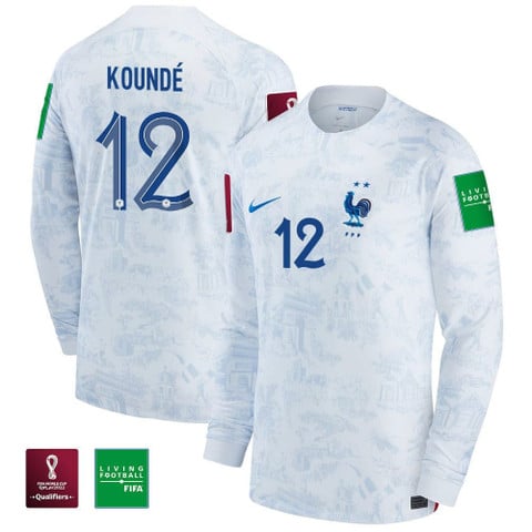 Jules Kounde 12 France 2022-23 Men Away Long Sleeve Jersey National Te -  Praise To Heaven