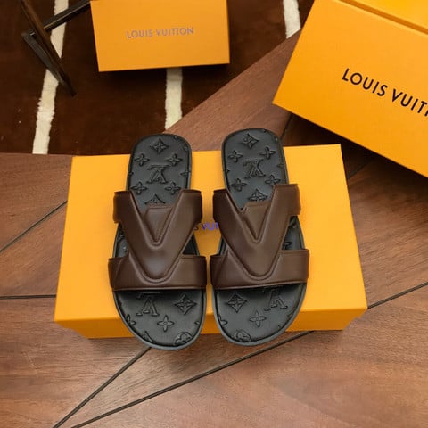 Louis Vuitton LV Oasis Mule Sandal In Black/Brown, Men - Praise To Heaven