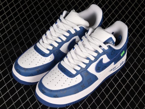 Louis Vuitton x Nike Air Force 1 07 Low White Blue Shoes Sneakers - Praise  To Heaven