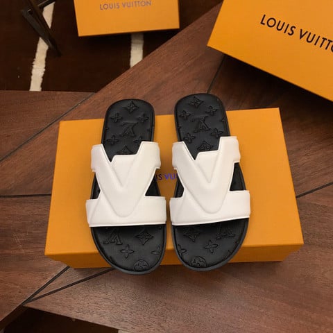 Louis Vuitton LV Oasis Mule Sandal In Black/Beige, Men - Praise To