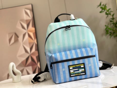 Louis Vuitton Discovery Backpack In Gradient Blue Damier Stripes Canva -  Praise To Heaven