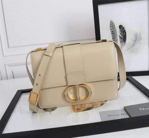 Dior 30 Montaigne Box Bag Smooth Calfskin In Cream - Praise To Heaven