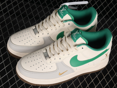 LV x Nike Air Force 1 07 Low White Grey Green Shoes Sneakers - Praise To  Heaven