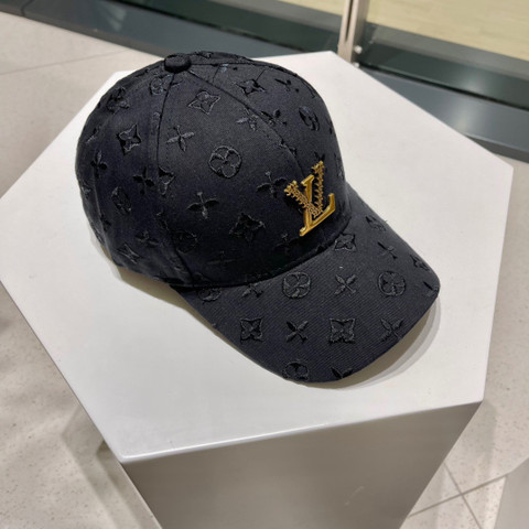 Louis Vuitton Embroidered Monogram LV Initials Metal Baseball Hat