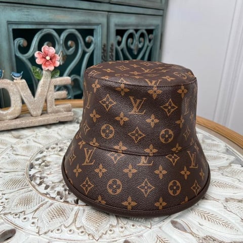 Louis Vuitton Monogram Pattern Bucket Hat In Black/Brown - Praise To Heaven