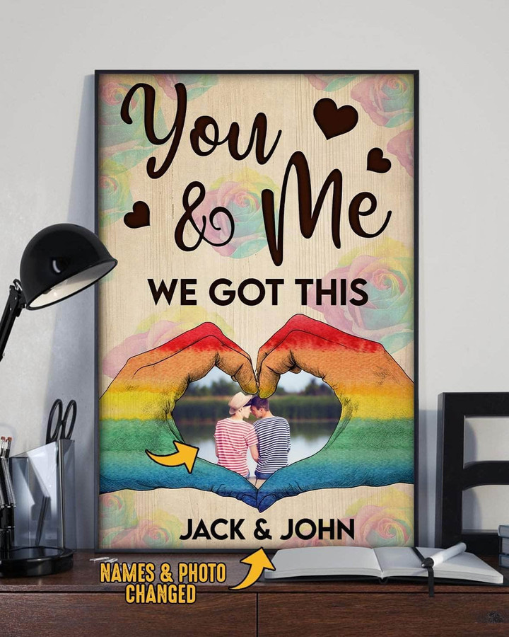 Canvas LGBT Couple We Got This personalized poster