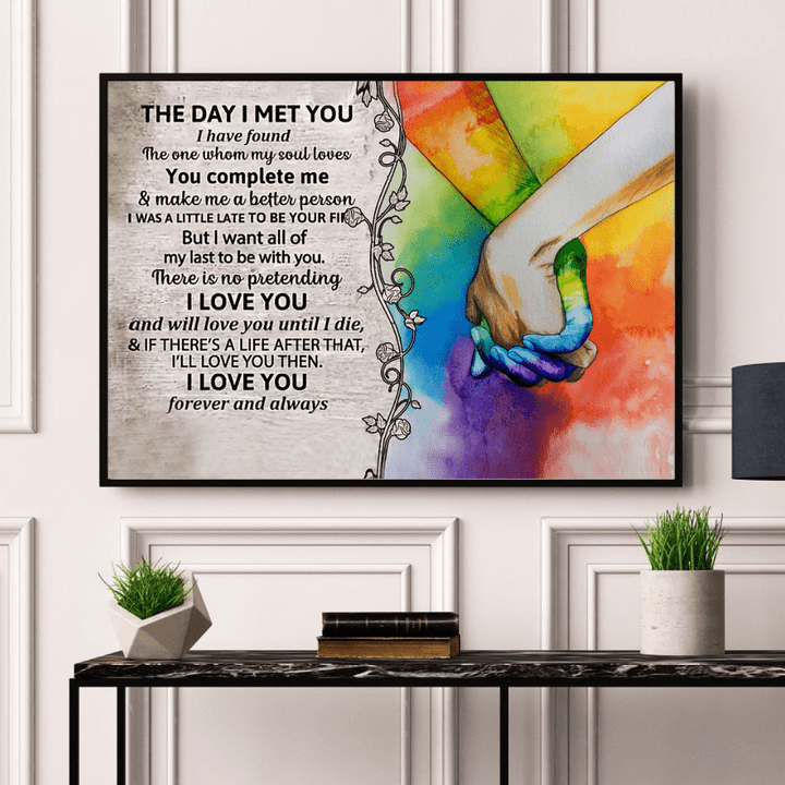 Wall Art Canvas Prints Poster Custom LGBT The Day I Met You PT0010