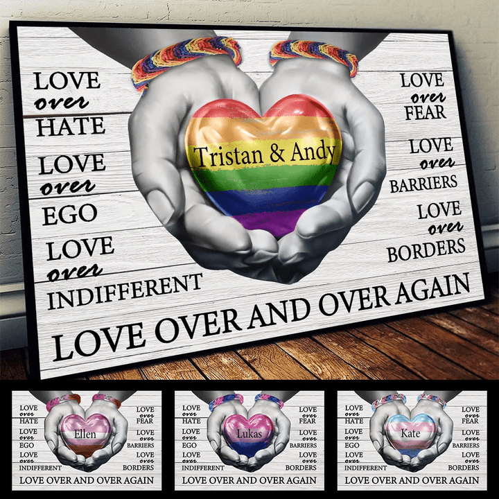 Love Over And Over Again, LGBT Custom Poster, Gift For LGBTQA+ Community And Ally PT003