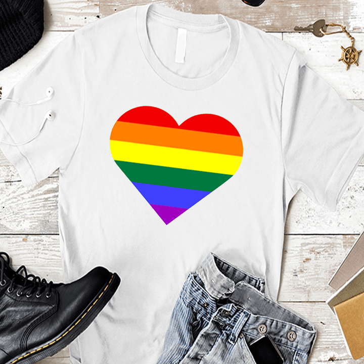 LGBT Pride Heart Shirt Hoodie Light AP188