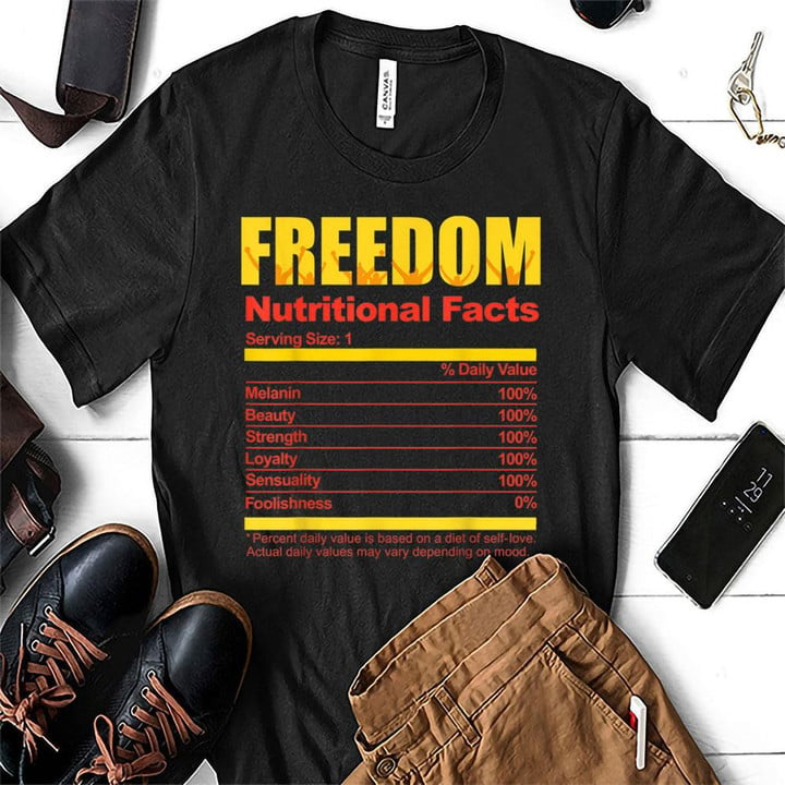 Apparel Black Freedom Nutritional Facts History Month Juneteenth Shirt Hoodie AP046