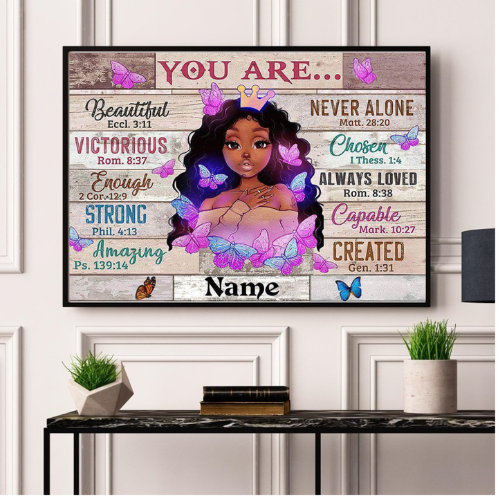 Wall Art Canvas Prints Poster You Are Fabulous, Powerful and You Are Loved PT005