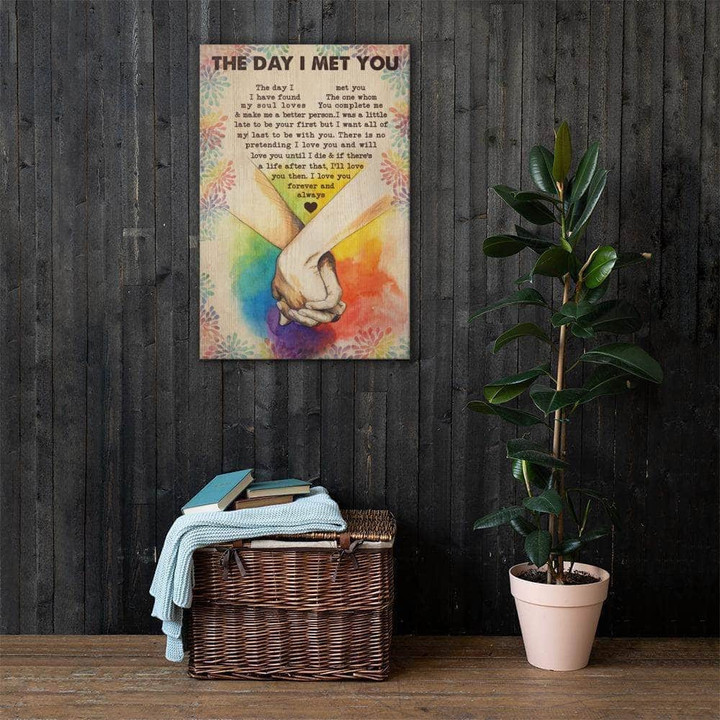Canvas LGBT Hands The Day I Met You Canvas 24x36 in
