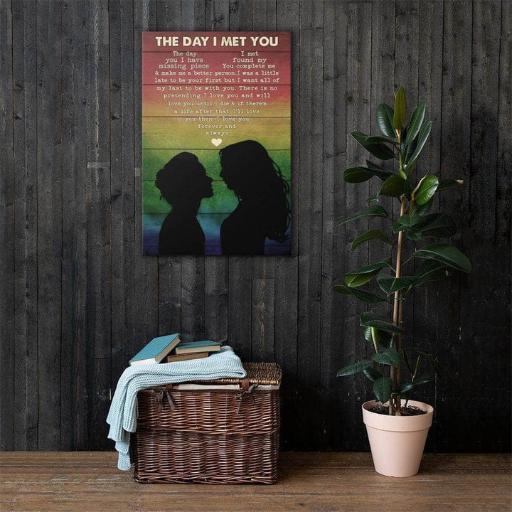 Canvas Lesbian Couple The Day I Met You Canvas 24x36 in