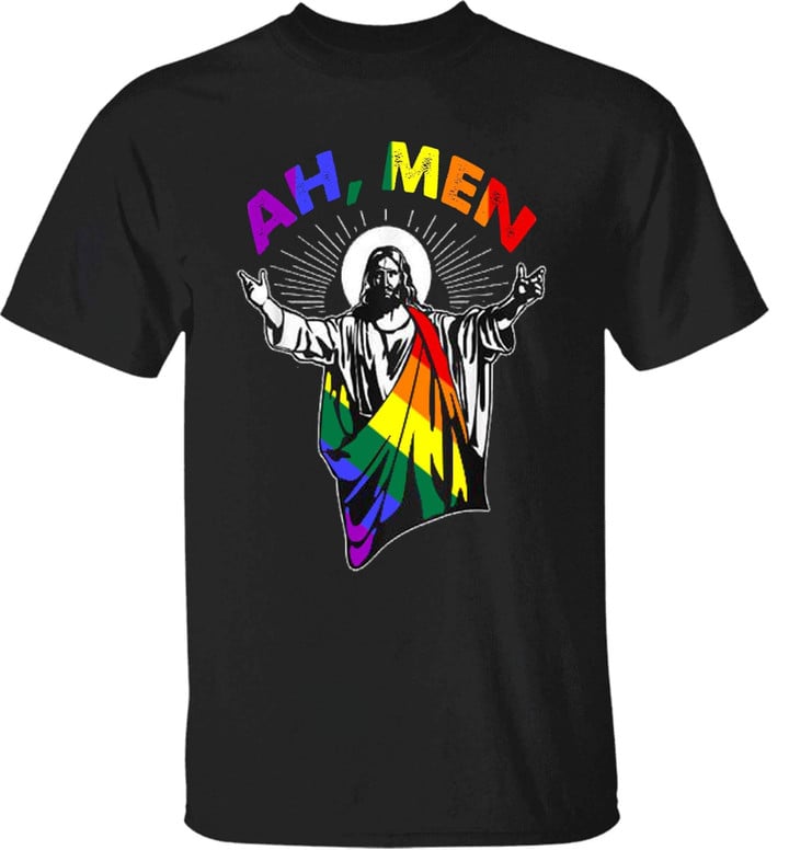 Apparel CLASSIC TEE / BLACK / S Ah Men Jesus Pride Funny Shirt,LGBT Shirt Hoodie AP183