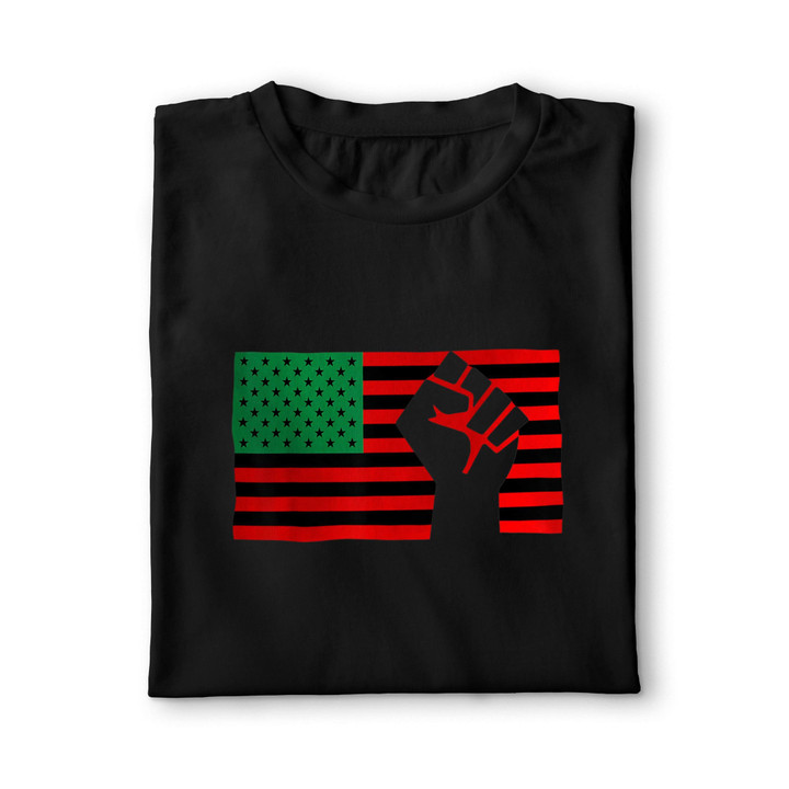 Black Lives Matter Pan African American UNIA Flag Juneteenth T-Shirt PTH-AP077