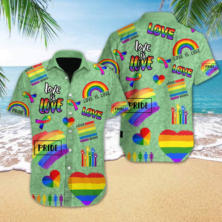 Apparel LGBT Love Is Love Pride Hawaiian Shirt - Hawaii Shirt HIS015