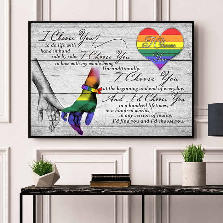 Wall Art Canvas Prints Poster LGBT - I Choose You Customized Name PT0012