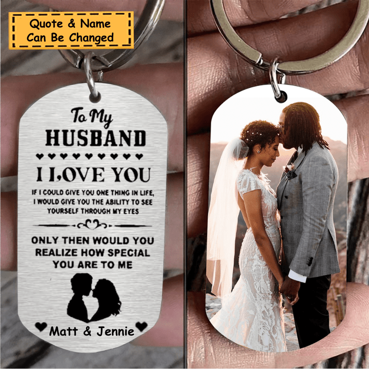 I Love You - Husband and Wife Couple Steel Keychain KC023