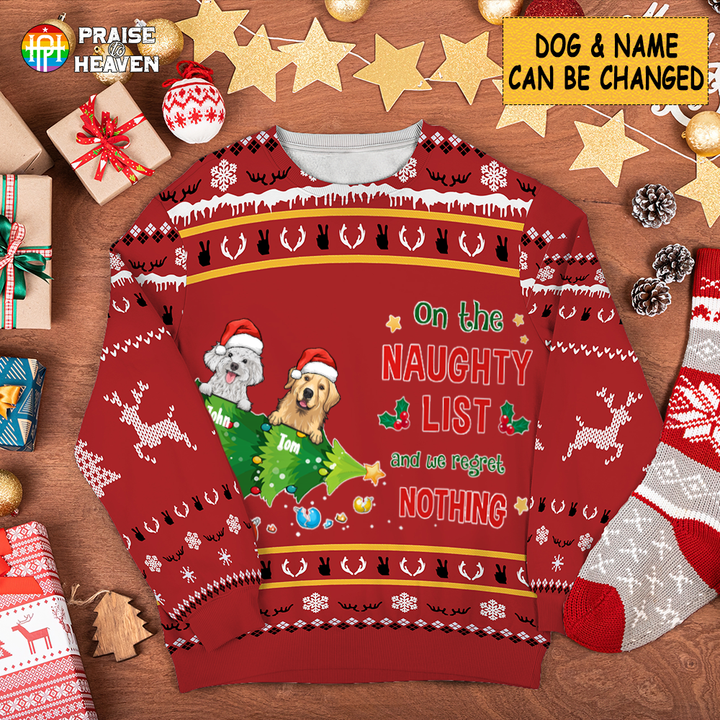 On The Naughty List 3D-Printed Christmas Ugly Sweatshirt Hoodie AP519