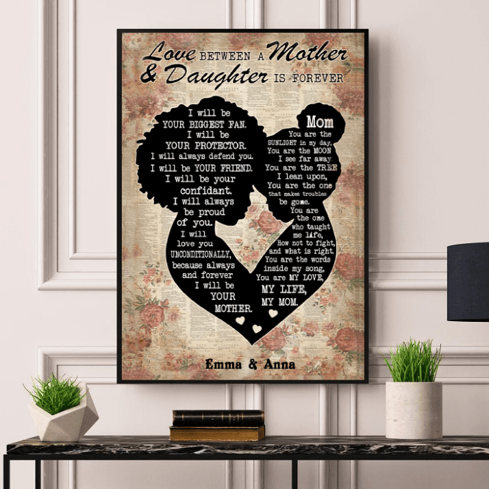 Canvas Wall Art Canvas Prints Poster Love Between Mother & Daughter Is Forever PT0017