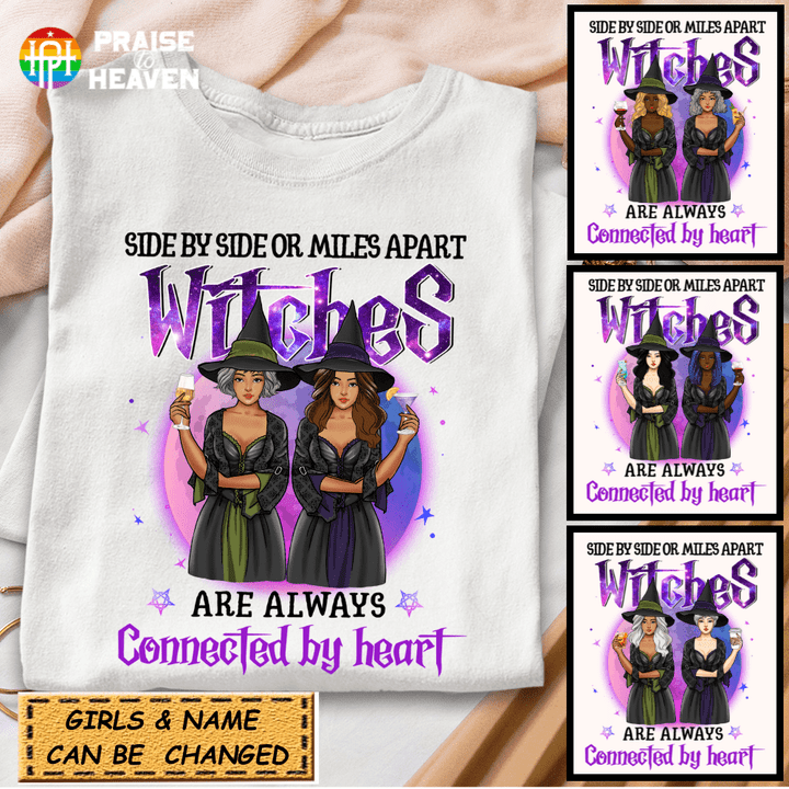 Personalized Witches are always Connected By Heart Shirt Sweatshirt AP291