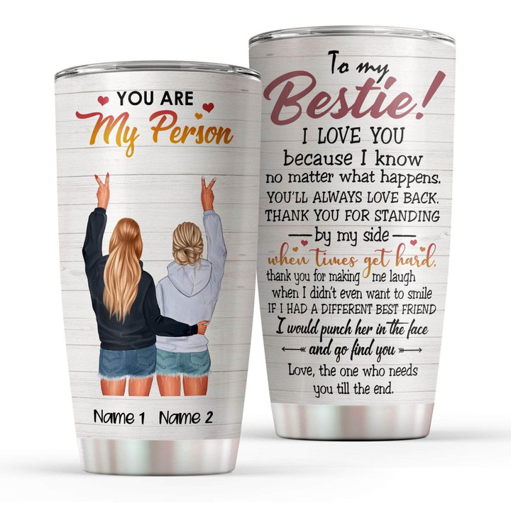 Personalized Besties I'll Be There For You Tumbler Cup