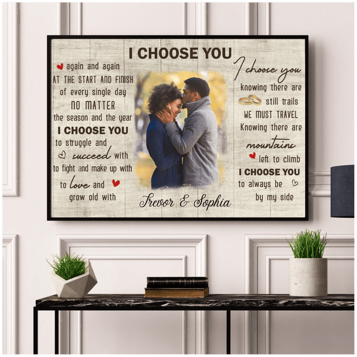 Canvas Prints Poster Wall Art I Choose You - Personalized Custom Photo PT0042