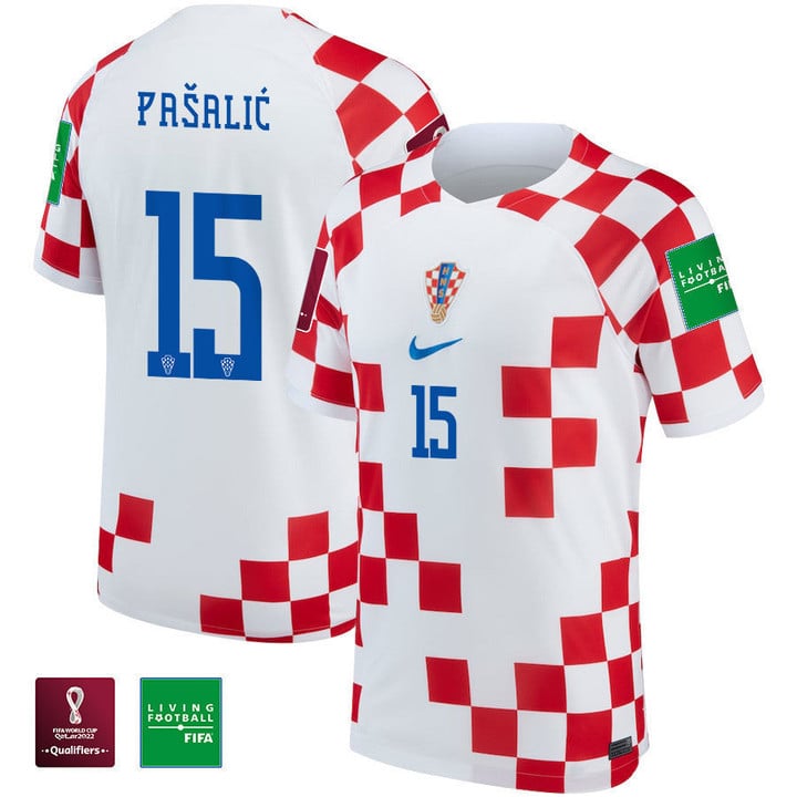 Mario Pašalić 15 Croatia 2022-23 Youth Home Jersey National Team World Cup Patch