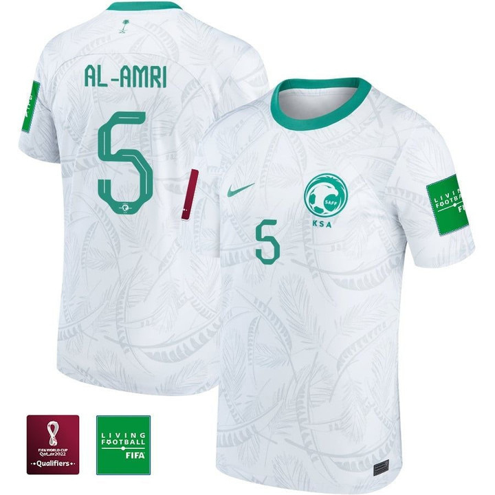 Saudi Arabia National Team FIFA World Cup Qatar 2022 Patch Abdulelah Al-Amri #5 Home Men Jersey