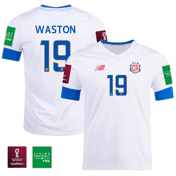 Costa Rica National Team FIFA World Cup Qatar 2022 Patch Kendall Waston #19 Away Jersey, Youth