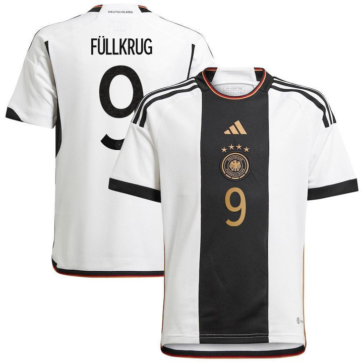 Germany National Team Qatar World Cup 2022-23 Niclas Füllkrug #9 Home Jersey, Youth